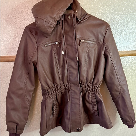 Cavalini Women's Faux Leather Jacket in Brown Size PM - Picture 1 of 7